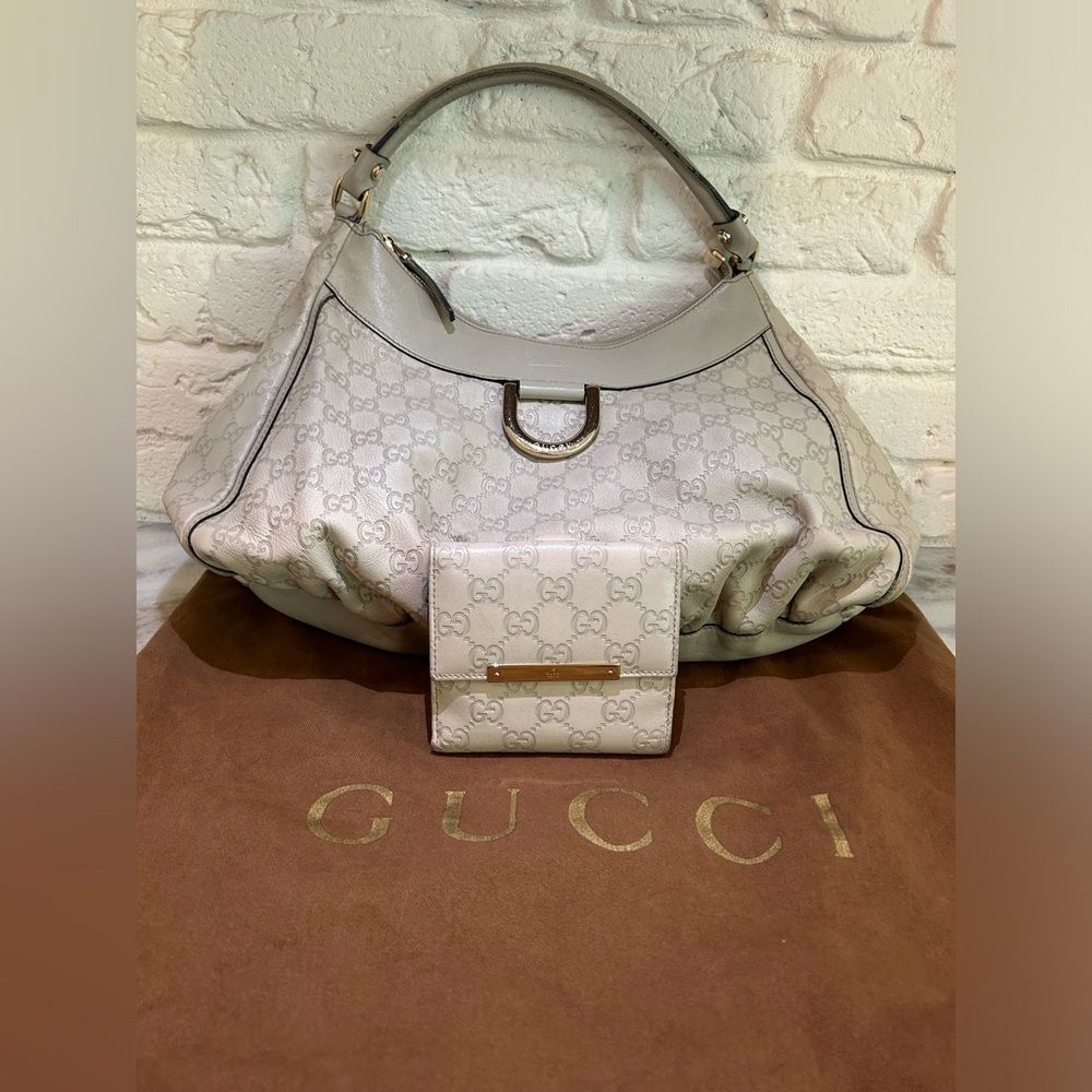 Gucci Abbey Hobo Bag & Matching Wallet (Cream)